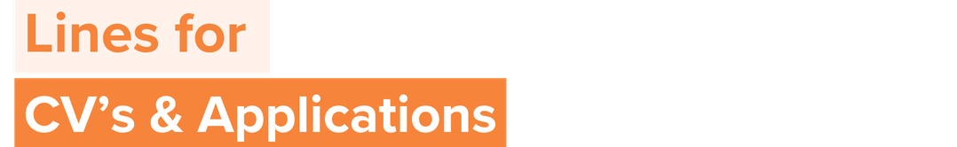 Lines for CV’s & Applications