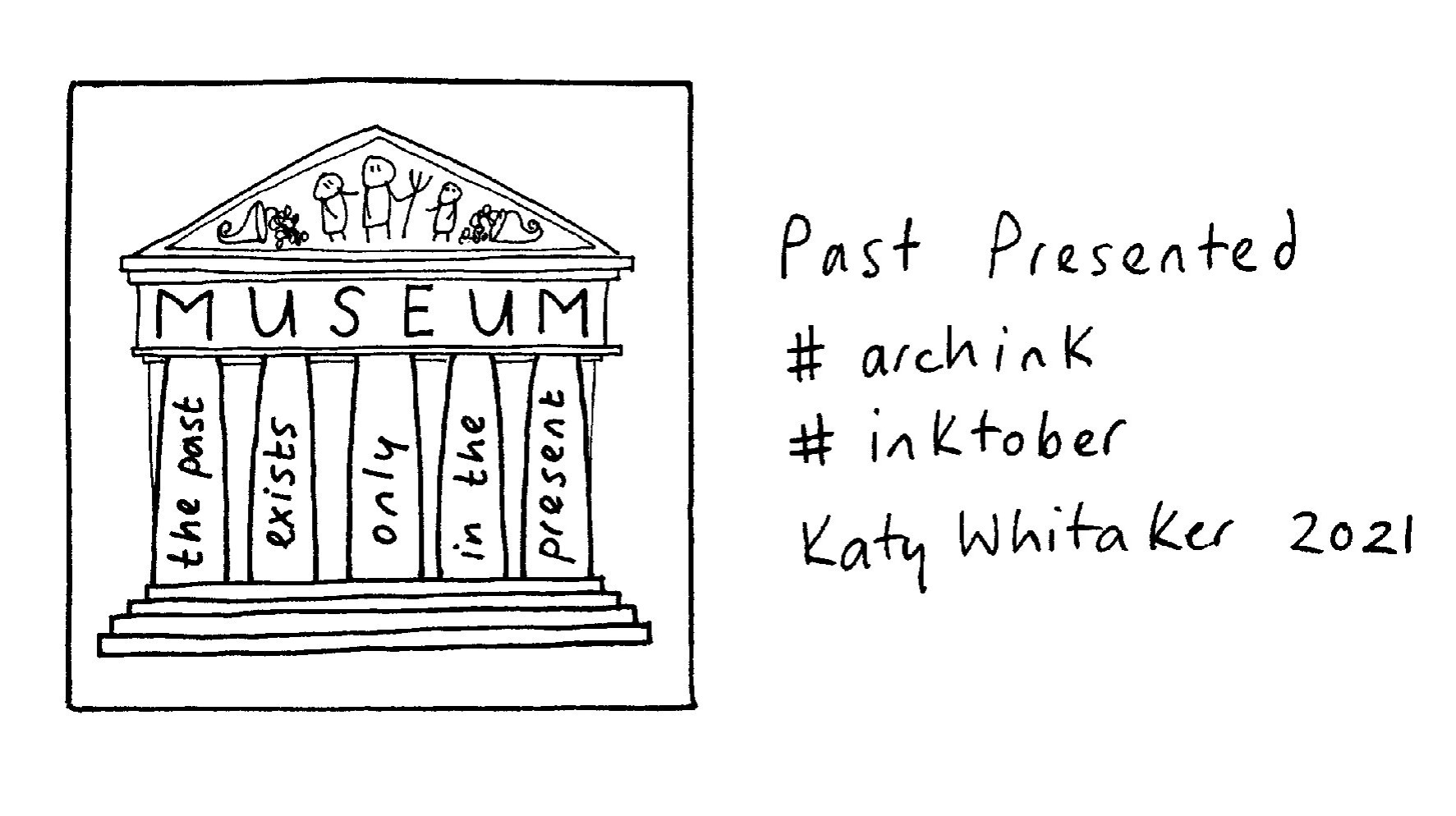 A drawing of a building with 4 columns and 4 steps with text 