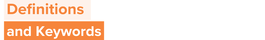 Definitions and Keywords