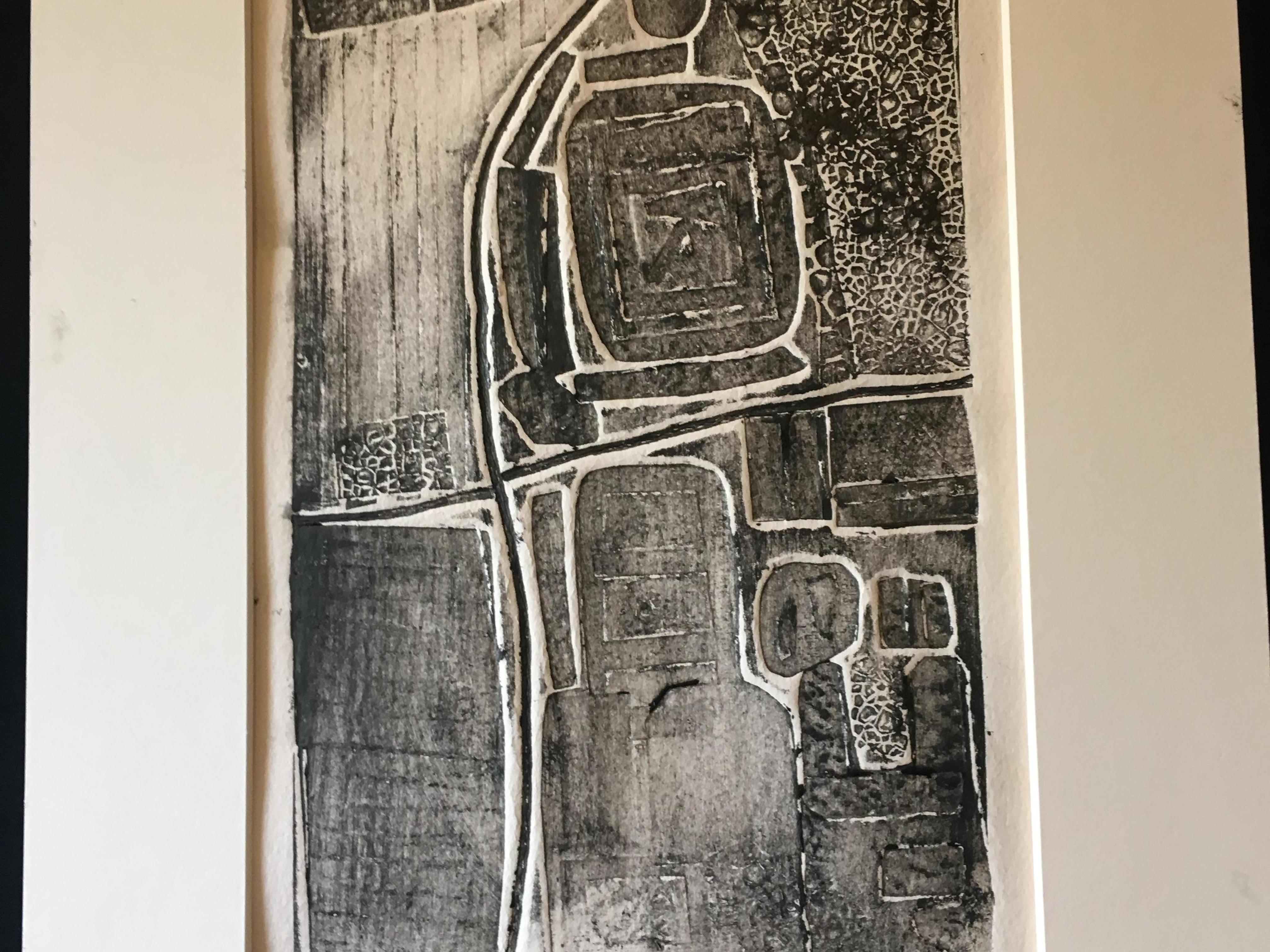 A black and white picture of a map
