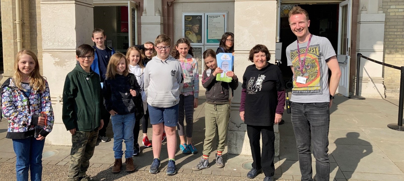 Members of Brighton YAC delivering their project leaflets to Bristol Museum