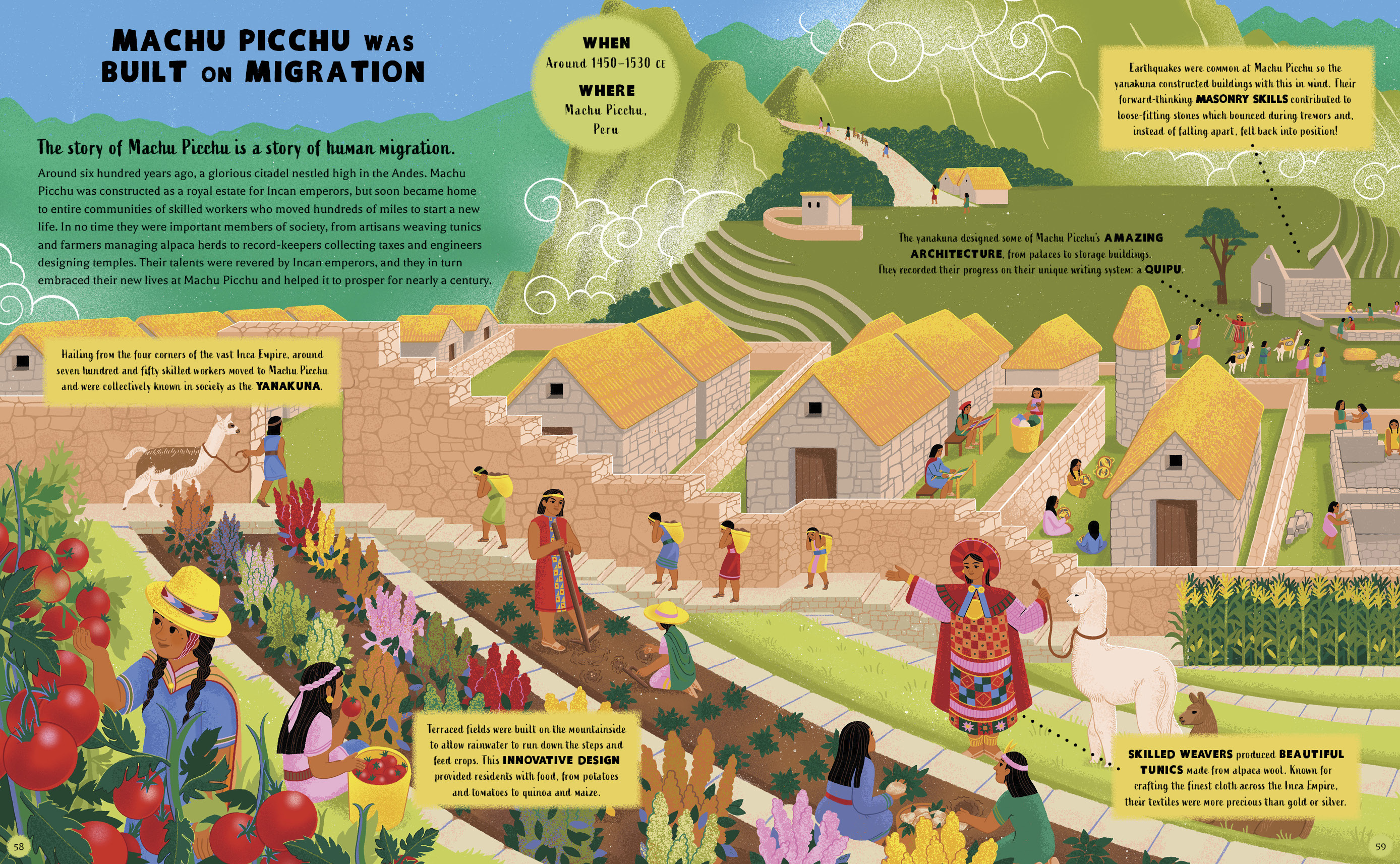 a cartoon of a village