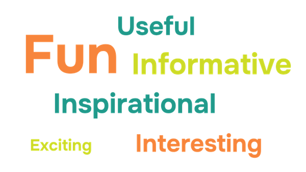 Fun, Useful, Informative, Inspirational, Exciting, Interesting