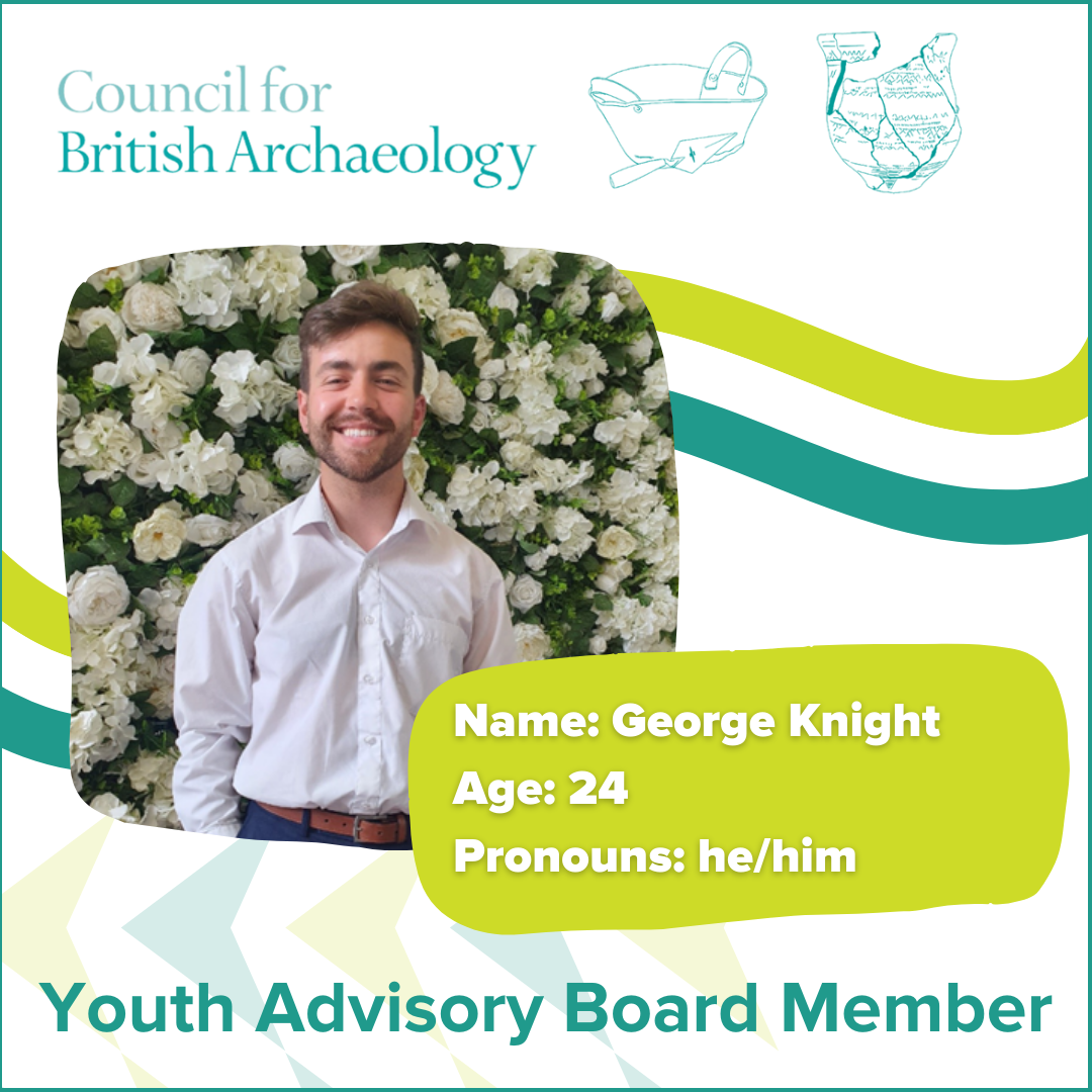 Picture of youth advisor George with pronouns and age